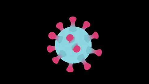 Coronavirus 2D animation, isolated, alpha channel. Virus Stock Footage 128595912