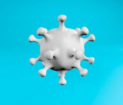 Coronavirus 3d model white colored 3d rendering Illustrazione stock
