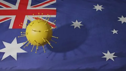 Coronavirus 3D render. Australia. Stock Illustration