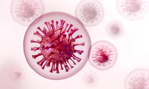 Coronavirus 3D render, COVID-19 pandemic concept Illustrazione stock