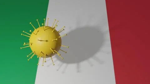 Coronavirus 3D render. Italy. Stock Illustration