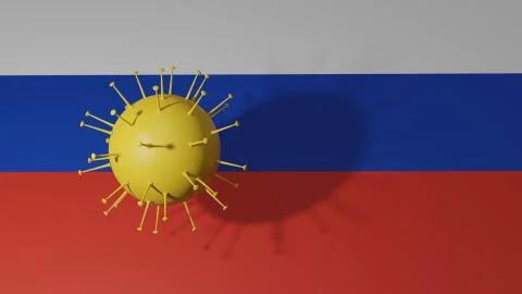Coronavirus 3D render. Russia. Stock Illustration