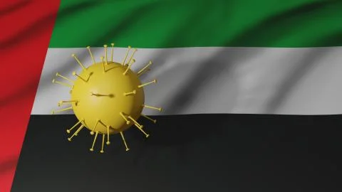 Coronavirus 3D render. UAE. United Arab Emirates Stock Illustration