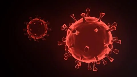 Coronavirus 3D render of a virus Stock Photos