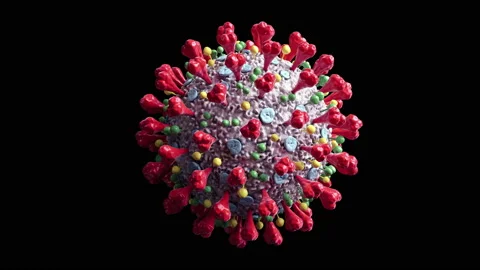 Coronavirus 4K seamless loop 3D animation Stock-Footage 131739890