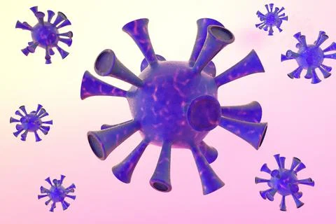 Coronavirus on an abstract background. 3D rendering Stock Illustration