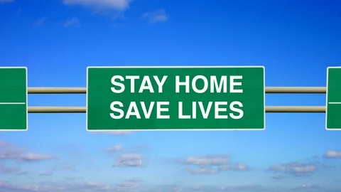 Coronavirus advice to stop the spread of infection. Stay Home Save Lives sign. Stock Footage 127682783