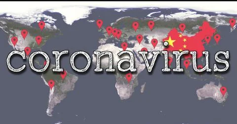 Coronavirus Alert World Map Stock Illustration