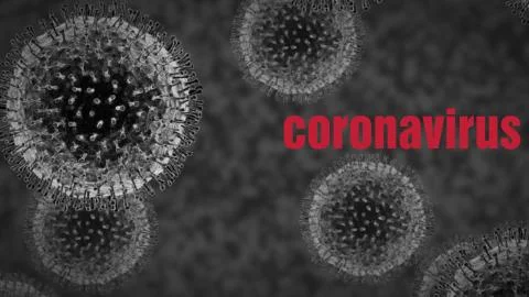 Coronavirus animation, microscope view, simulation of the virus that affects Stock Illustration
