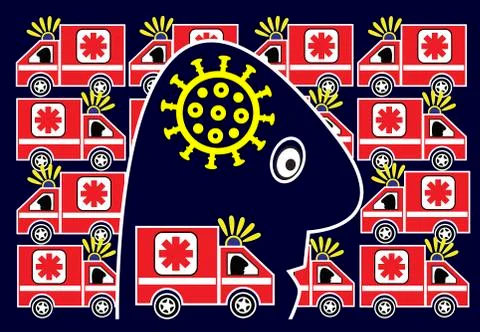 Coronavirus anxiety Stock Illustration