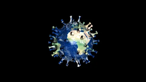 Coronavirus Asian flu ncov shape Earth background Covid-19. Concept of cure s Stock Footage 126800249
