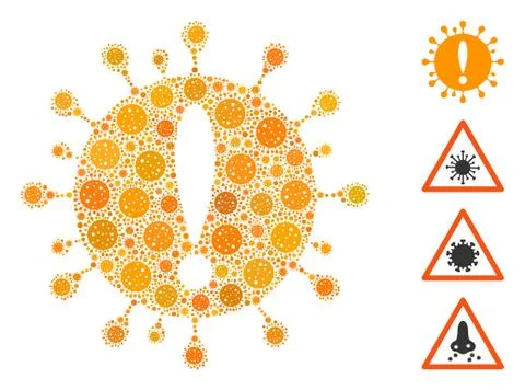 Coronavirus Attention Collage of CoronaVirus Elements Stock Illustration