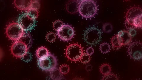 Coronavirus background motion graphic animation of virus cells multiplying Stock Footage 128547491