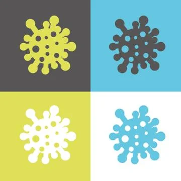 Coronavirus Bacteria Cell Icon isolated on color background. Stock Illustration