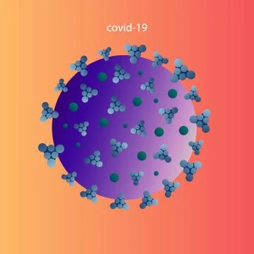 Coronavirus Bacteria covid-19 on the gradient background. N-Cov danger. Stock Illustration