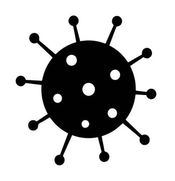 Coronavirus bacteria detected under microscope, black and white illustration Ilustração Stock