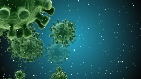 Coronavirus Bacteria Floating Stock Footage 126743104