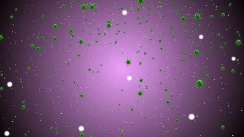 Coronavirus Bacteria Floating Видео 126758001