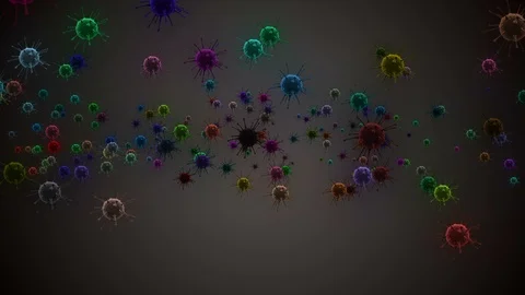 Coronavirus Bacteria Floating Stock Footage 126761988
