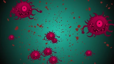 Coronavirus Bacteria Floating Stock Footage 126765170
