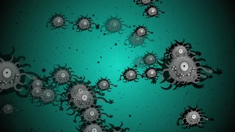 Coronavirus Bacteria Floating 動画素材 126765698