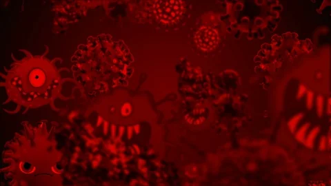 Coronavirus Bacteria Floating 스톡 동영상 126774087