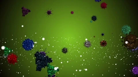 Coronavirus Bacteria Floating Stock Footage 126780944