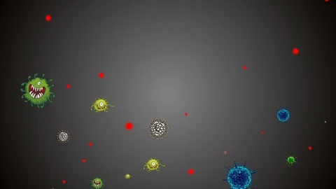 Coronavirus Bacteria Floating Stock Footage 126781725