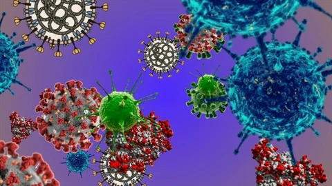 Coronavirus Bacteria Floating 動画素材 126782940