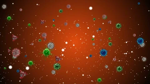 Coronavirus Bacteria Floating Видео 126783233