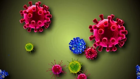 Coronavirus Bacteria Floating Vidéo 126784275