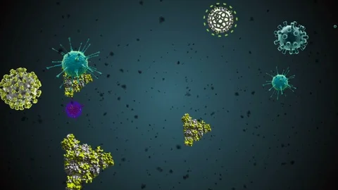 Coronavirus Bacteria Floating 動画素材 126784318