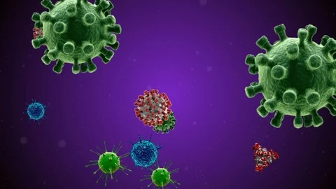 Coronavirus Bacteria Floating Stock Footage 126784328