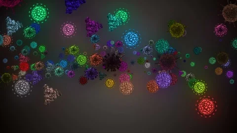 Coronavirus Bacteria Floating Vídeo Stock 126784901