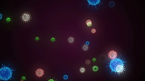 Coronavirus Bacteria Floating Stock Footage 126798929