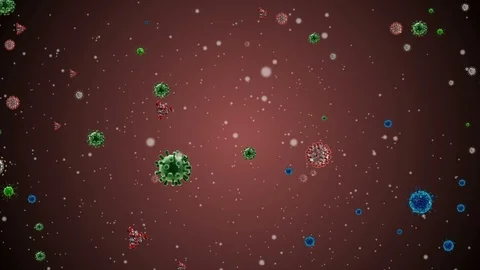 Coronavirus Bacteria Floating Видео 126799251