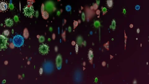 Coronavirus Bacteria Floating Vídeo Stock 126799400