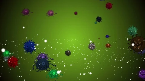 Coronavirus Bacteria Floating Stock-Footage 126799632