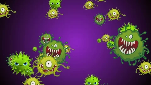 Coronavirus Bacteria Floating Video stock 126800105