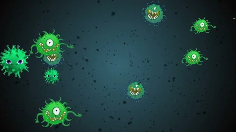 Coronavirus Bacteria Floating Stock Footage 126800179