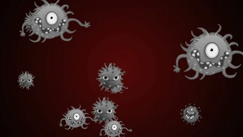 Coronavirus Bacteria Floating 스톡 동영상 126800493