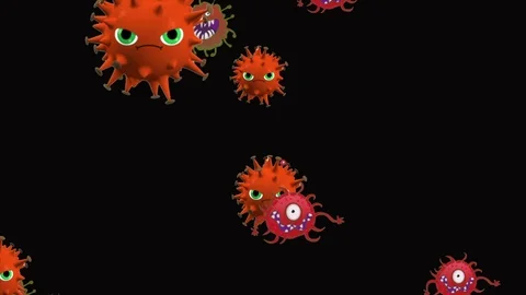 Coronavirus Bacteria Floating 스톡 동영상 126800642