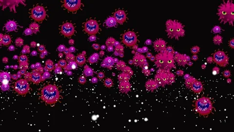 Coronavirus Bacteria Floating Video stock 126800662