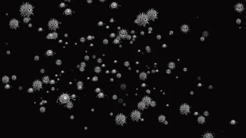 Coronavirus Bacteria Floating Stock Footage 126800766