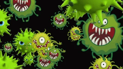 Coronavirus Bacteria Floating Stock Footage 126800883