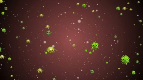 Coronavirus Bacteria Floating Video stock 126801516
