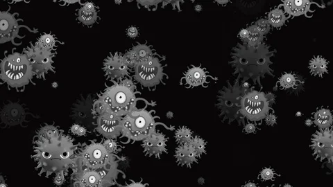Coronavirus Bacteria Floating Stock-Footage 126801697