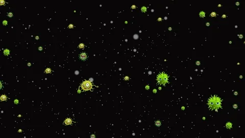 Coronavirus Bacteria Floating Stock Footage 126801832