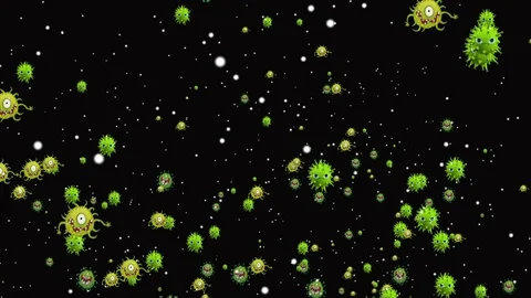 Coronavirus Bacteria Floating Stock Footage 126801923