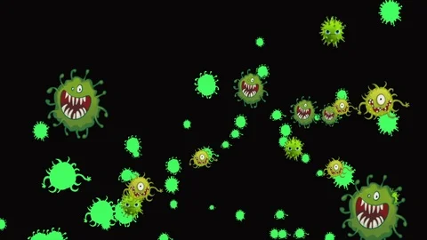 Coronavirus Bacteria Floating Stock Footage 126801926
